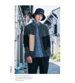 洋湖軒榭2019春季新品 日系撞色針織開衫，演繹青少年的時尚態度